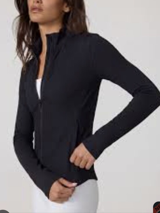 rhaika Tops - Rhaika Black Zip-Front Long Sleeve Top